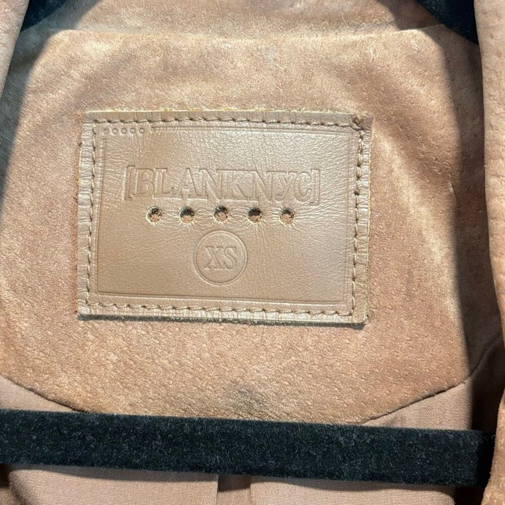 BlankNYC Genuine Suede Leather Moto Jacket XS Camel Tan Cropped Biker Motorcycle - Picture 2 of 6